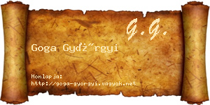 Goga Györgyi névjegykártya